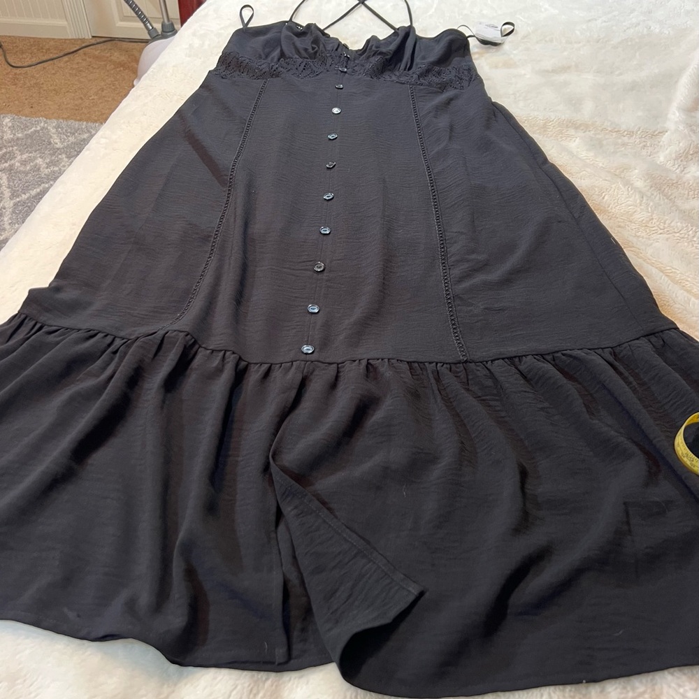 SO Goods For Life Black Spaghetti Strap Maxi Dress Size XL